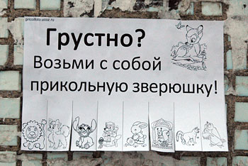 Фотоприкольные объявления: Возьми с собой прикольную зверюшку!